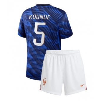 Billige Fotballdrakt Frankrike Jules Kounde #5 Replika Hjemmedraktsett Barn VM 2026 Kortermet (med bukser)